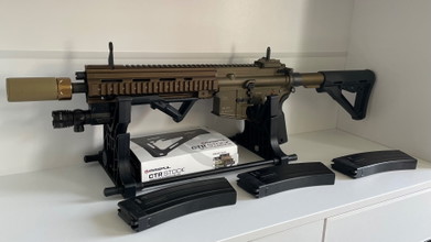 Bild für HK416 A5 Gen.3 Vollmetall GBBR RAL8000 / Anthrazit mit 3 Magazinen, Originalteilen & Laserdummy (F-Marked)