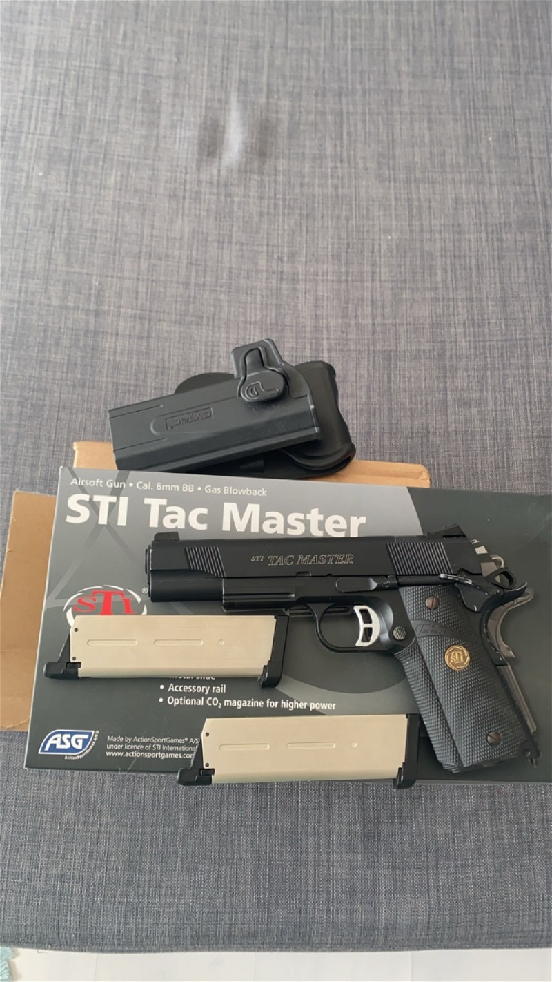 Afbeelding 1 van ASG STI Tac Master 1911 gbb pistol 6 jaar oud maar geen veld gezien