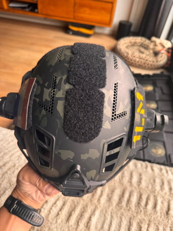 Image 2 for HHV Bump Helmet Multicam Black, Earmor M32 MilPro en rail adapters.