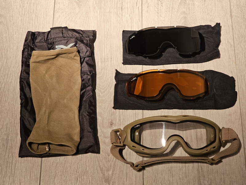 Afbeelding 1 van Goggle bril Wiley-X Spear Dual Smoke / Clear / Rust Goggle Tan, nieuwstaat!