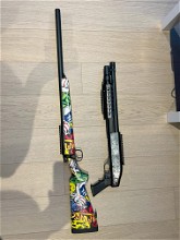 Afbeelding van NEW Spring Sniper +  NEW spring shotgun with custom lasering