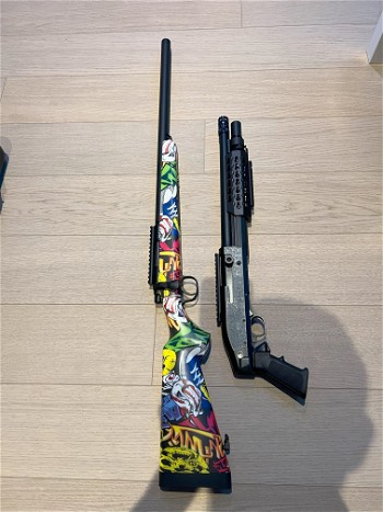 Afbeelding 2 van NEW Spring Sniper +  NEW spring shotgun with custom lasering