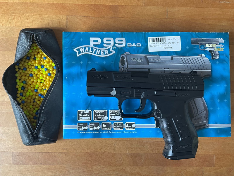 Image 1 pour Walther P99 DAO Softair elektrisch OVP + Munition