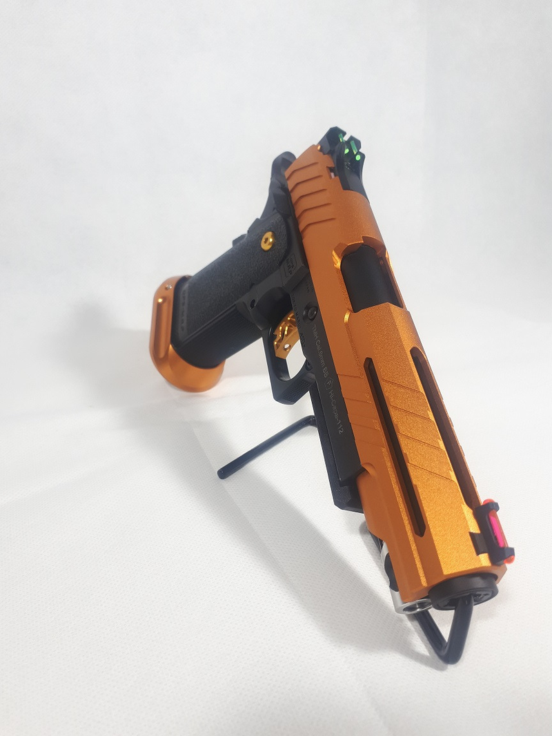 Afbeelding 1 van Zie YT Filmpje.. Custom Tokyo Marui HI-CAPA 5.1 GBB Pistol - Oranje/Goud