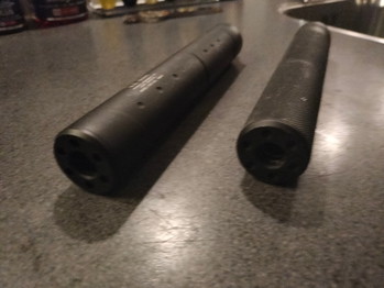 Image 4 for Mooie met foam gevulde aluminium pistool dempers voor iedere side arm met schroefdraad! Geluidsdemper / silencer