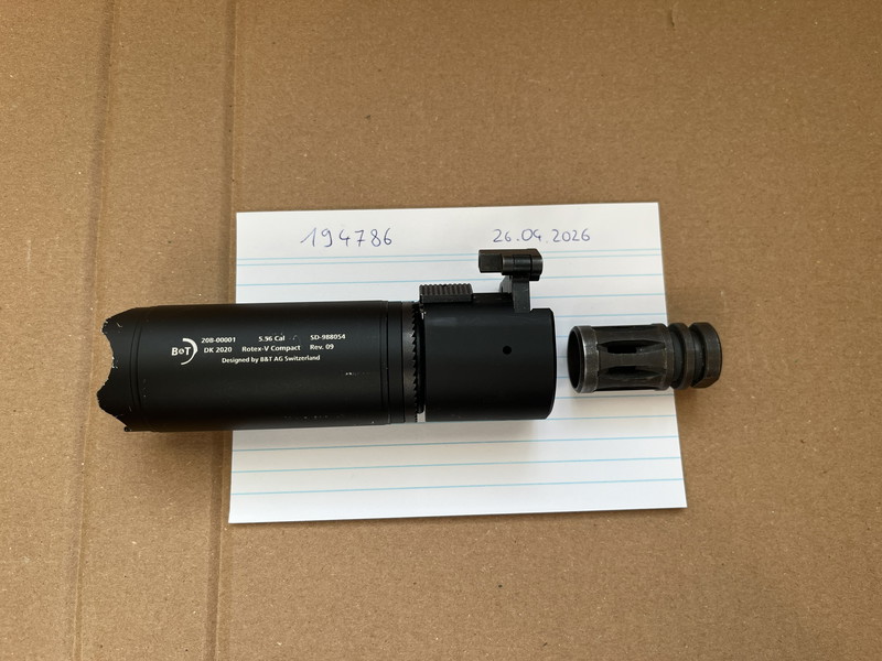 Image 1 for ASG B&T Rotex-V Compact Silencer - inkl. Stahl Flash Hider (14mm CCW)