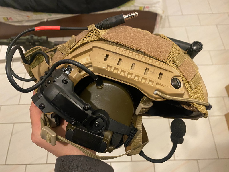 Image 1 for Helmt with TCA comtac3 head set +helm light+helm cover