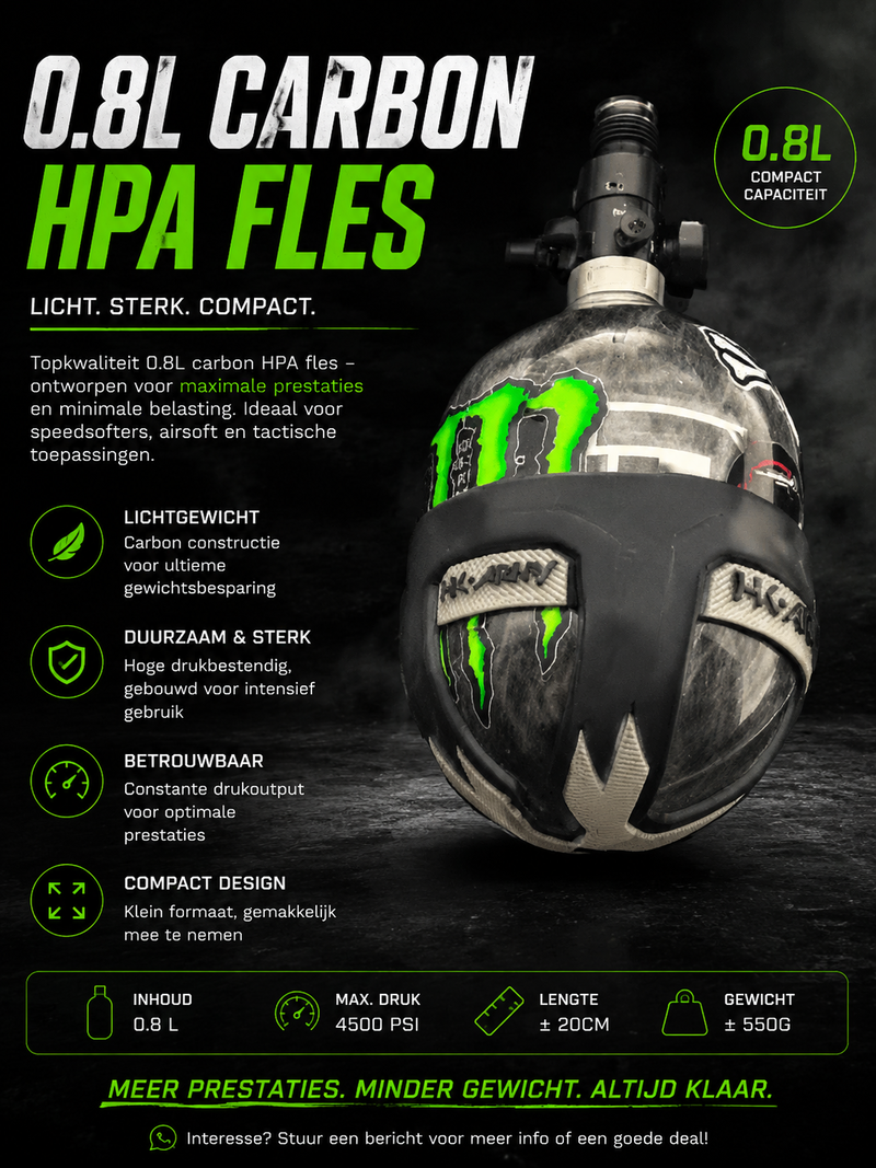 Image 1 pour Dominator 0.8L Carbon HPA-fles