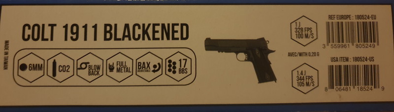 Afbeelding 1 van CYBERGUN COLT 1911 BLACKENED FULL METAL