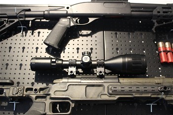 Image 4 for Novritsch Rifle Scope Set 3x-9x 50mm sniper scope met Killflash + 2x mount rings + 2x flip-up covers + 2mm polycarbonaat bescherming achteraan
