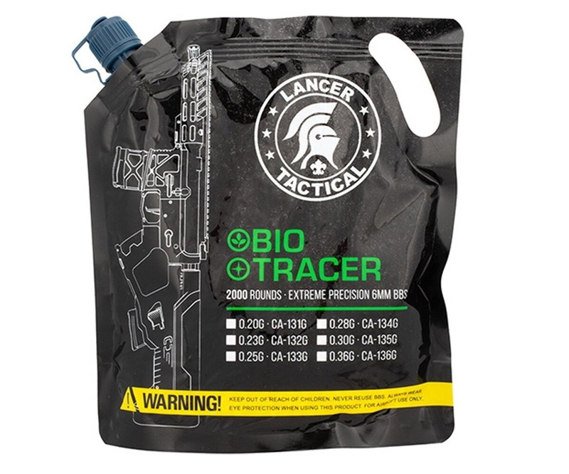 Imagen 1 de Lancer Tactical Bio tracer BB's 2000 pcs 0.25g (Green) 9 zakken - 110 EUR vaste prijs