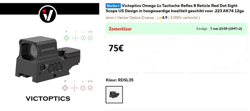 Imagen 1 de reflex sight red green 8 multirecticles