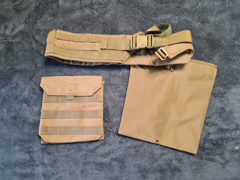 Image 1 for Tan tactical belt + dumppouch + utilitypouch