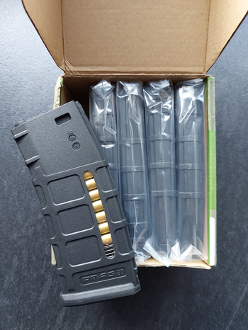 Image 2 pour Beta Project Magpul PTS M4 75 rd. AEG Mid Capacity P-Mag Magazine - 5 Pack ( Black) DISCONTINUED