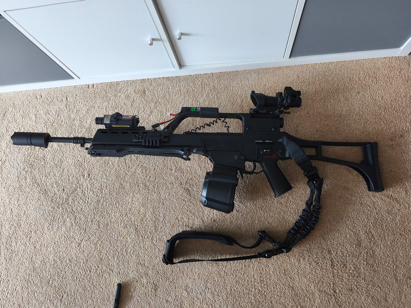 Bild 1 für SRC G36 Drum mags mit viel zubehör ready to use 1,5 joule