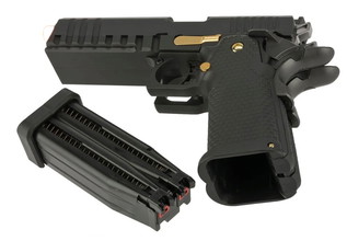 Image for AW Custom Double Barrel Hi-Capa 1911 Gas Blowback Airsoft Pistol Black