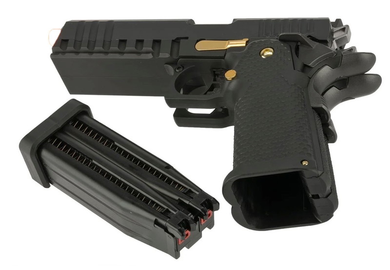 Bild 1 für AW Custom Double Barrel Hi-Capa 1911 Gas Blowback Airsoft Pistol Black