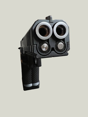 Bild 2 für AW Custom Double Barrel Hi-Capa 1911 Gas Blowback Airsoft Pistol Black
