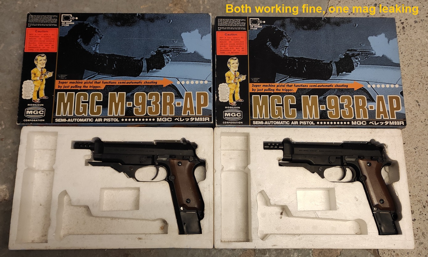 2x MGC Beretta M93R Non Blowback (NBB), Classic Airsoft aus den