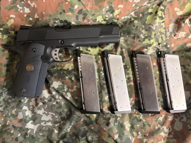 Image 1 for We Colt 1911 gbb pistool met 4 magazijnen
