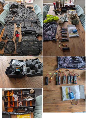 Image 2 for complete uitrusting, incl. o.a. JG BAR-10, ICS G33, JG Mp5, WE glock18C.