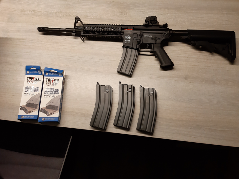 Afbeelding 1 van G&G CM16 Raider L Black GBB met 4 GBR magazijnen