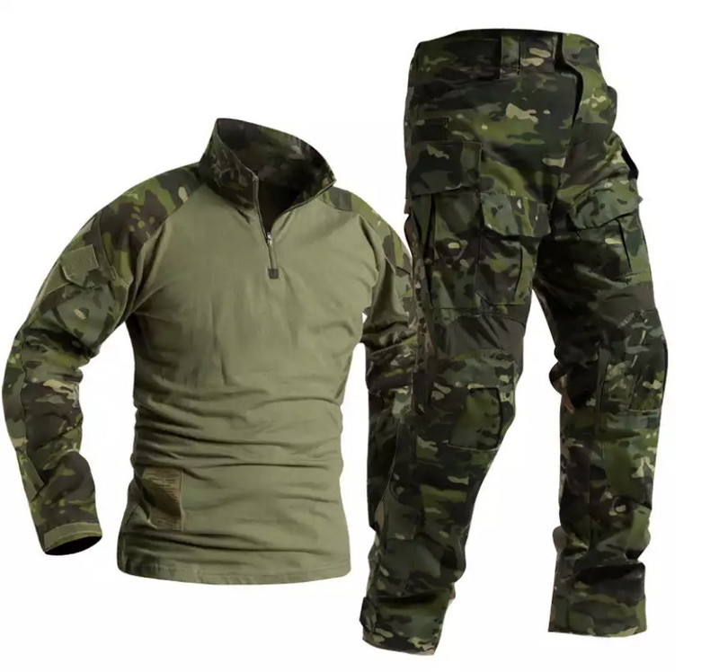 Image 1 for Combat kleding set MTP camouflage, met knie en elleboog bescherming, maat L