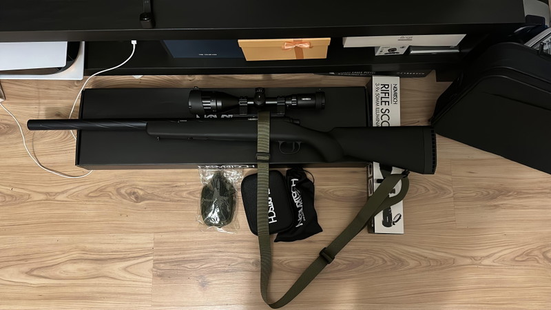 Bild 1 für Novritsch SSG10A1 Airsoft Sniper Rifle Upgraded 2.2J/2.8J- TRIDOS TDC 2.0 Pro - Maple Leaf 6.04 Crazy Jet 430mm Inner Barrel - Rifle Scope Set - Sling - Killflash