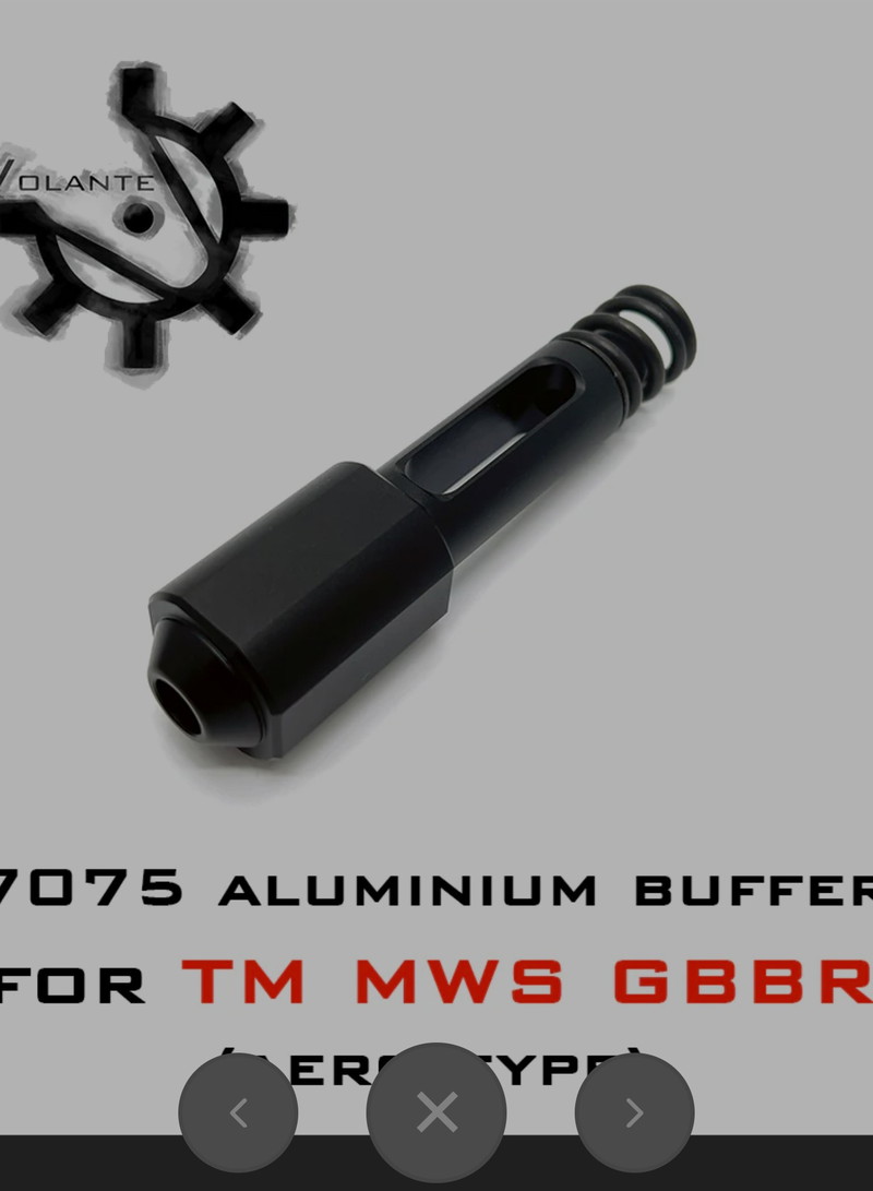 Bild 1 für VOLANTE CNC 7075 ALUMINUM AERO BUFFER FOR MARUI TM MWS GBBR SERIES