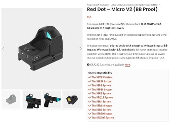 Afbeelding 2 van Te koop Red Dot - micro v2 (BB proof) nieuwprijs is 55. Nooit gebruikt