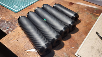 Image 3 for CARBON SILENCER model Bushmaster GEN 3, met akoestisch schuim foam rings en fartflap en tracer insert