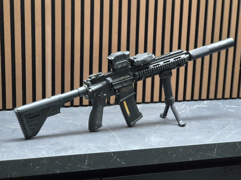 Image 1 pour Umarex HK416 A5 | AEG | Mosfet | Foregrip foldable bipod | PEQ Box