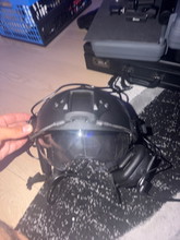 Image pour Airsoft Helm met Headset, Portofoon en Beschermbril  Code Red CR-MILTAC Black