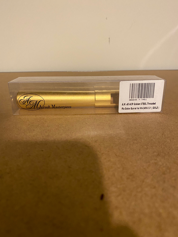 Bild 2 für AIRSOFT MASTERPIECE steel threaded outer barrel gold 5.1. NIEUW!