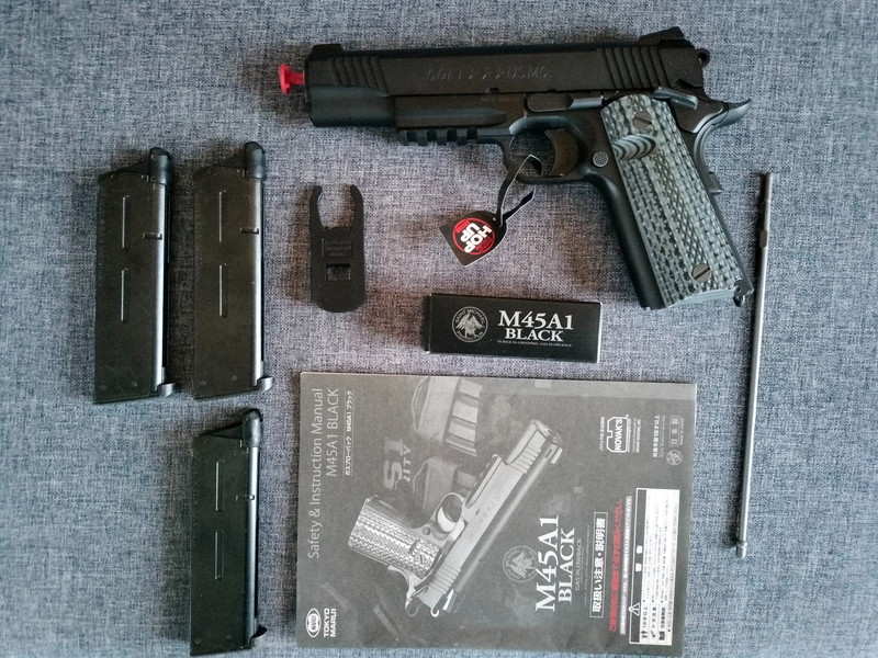 Bild 1 für TOKYO MARUI M45A1 BLACK GBB PISTOOL + 3 MARUI MAGZ
