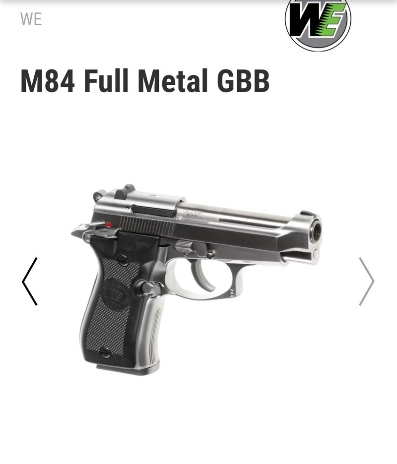 Image 1 for Gezocht: We Beretta m84 silver