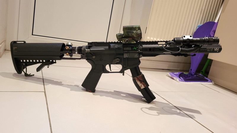 Image 1 for prijs aangepast naar laagste bod: HPA King Arms PDW Shorty met maximale ugrapdes (Wolverine Inferno  Polarstar UGS)