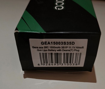 Image 2 for Gens ace 35C 1500mAh 3S1P 11.1V Airsoft Gun Lipo Battery with Deans(T) Plug
