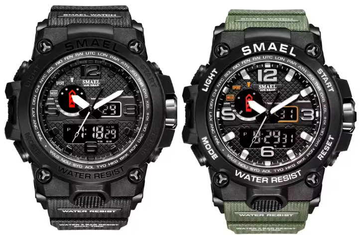 Afbeelding 1 van Militair horloge quartz waterdicht in zwart of groen