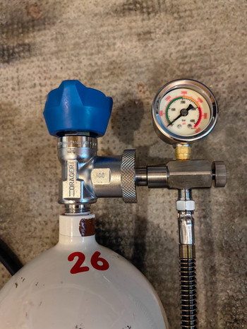 Image 3 pour Bouteille HPA + Ligne US + Régulateur + Bouteille de plongé avec raccord HPA