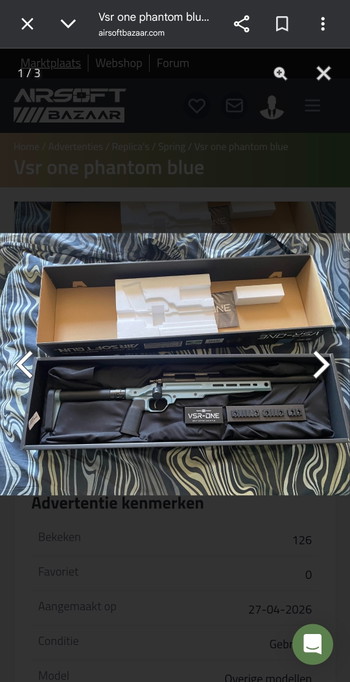 Image 4 for Vsr one korte sniper phantom bleu