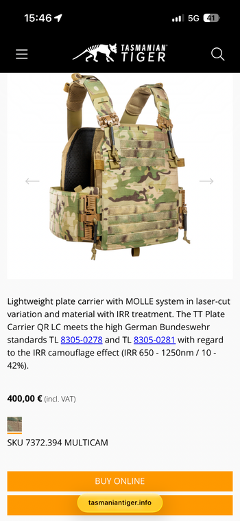 Image 5 for Tasmanian tiger plate carrier