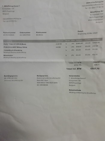 Image 2 for Met factuur Krytac trident sprm 47  van mei 2020