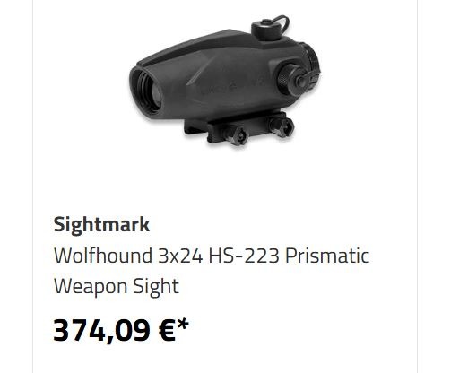 Bild 1 für 3x24 prismatic scope sightmark wolfhound