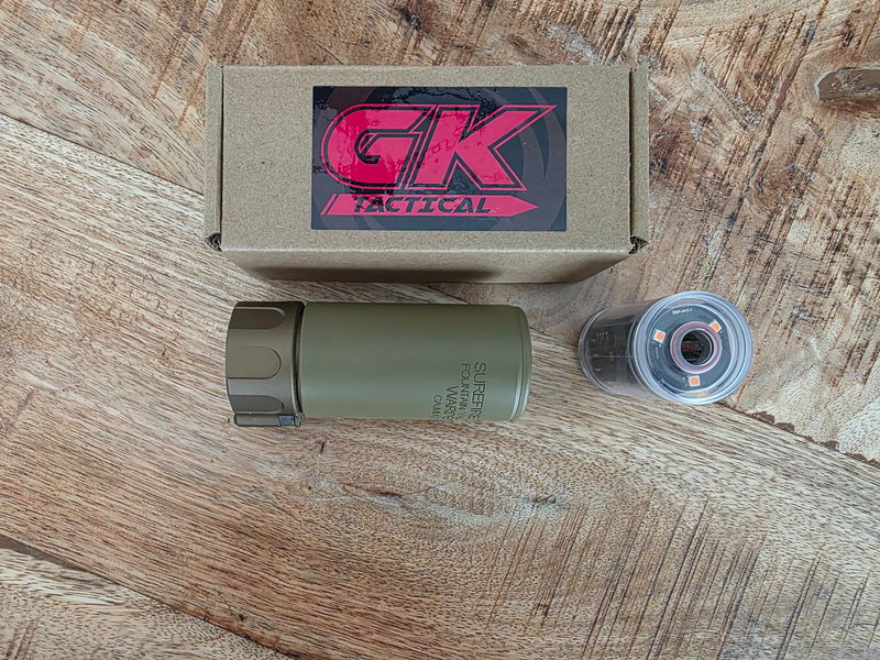 Bild 1 für GK Tactical WARDEN Suppressor with Spitfire Tracer (14mm CCW/ Tan)