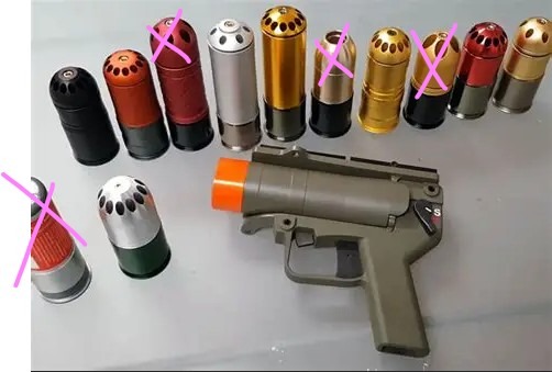 Afbeelding 1 van 40MM gas/co2 grenades 6mm - leaking or in good working order
