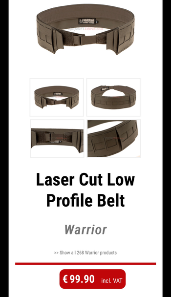 Image 4 for Warrior Assault System low profile belt laser cut ranger green + cobra belt