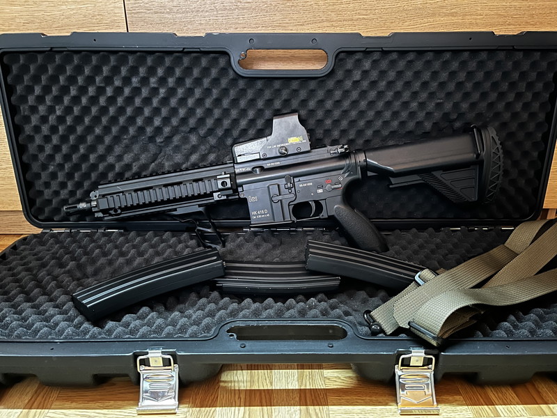 Image 1 pour TM HK416D EBBR  + Modif connecteur Dean + 3 Chargeurs + Mallette Rigide + Attache sangle avec la sangle 2 points