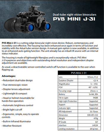 Image 7 for inFOV PVS Mini J-31W - Night Vision / NVG