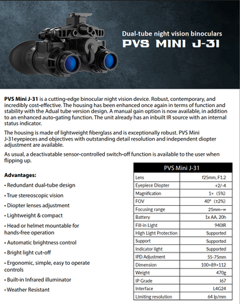 Imagen 7 de inFOV PVS Mini J-31W - Night Vision / NVG